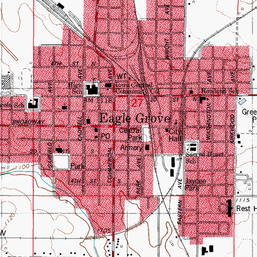 Topographic Map of Eagle Grove Physical Therapy, IA