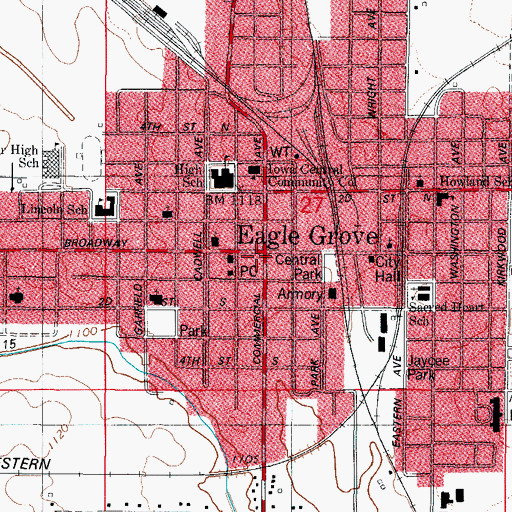 Topographic Map of Broadway Vision Clinic, IA