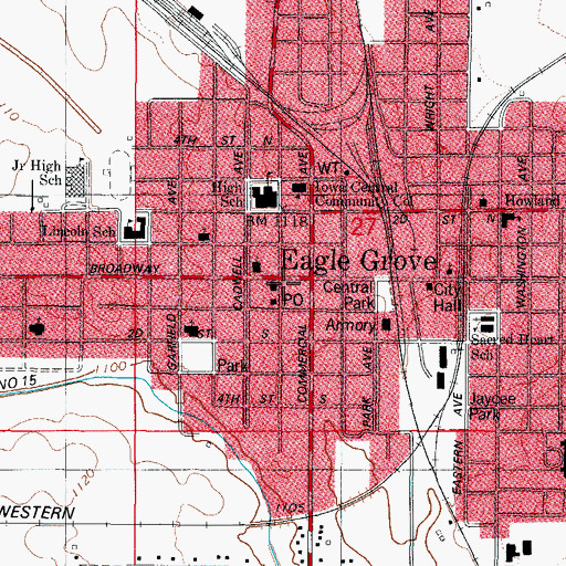 Topographic Map of Eagle Grove Chiropractic Center, IA
