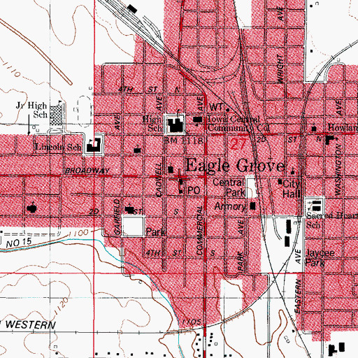 Topographic Map of Mount Calvary Evangelical Lutheran Church, IA