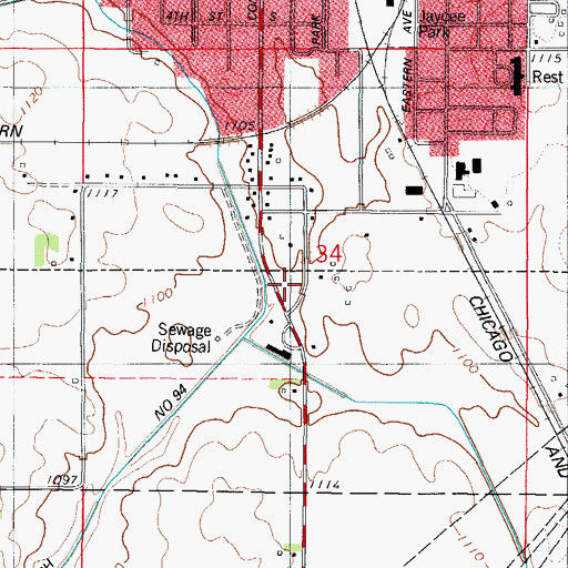 Topographic Map of First Baptist Church, IA