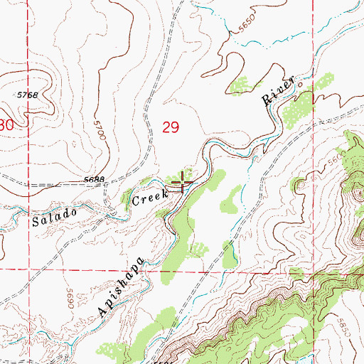 Topographic Map of Salado Creek, CO