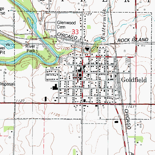 Topographic Map of Old Settlers Cabin, IA