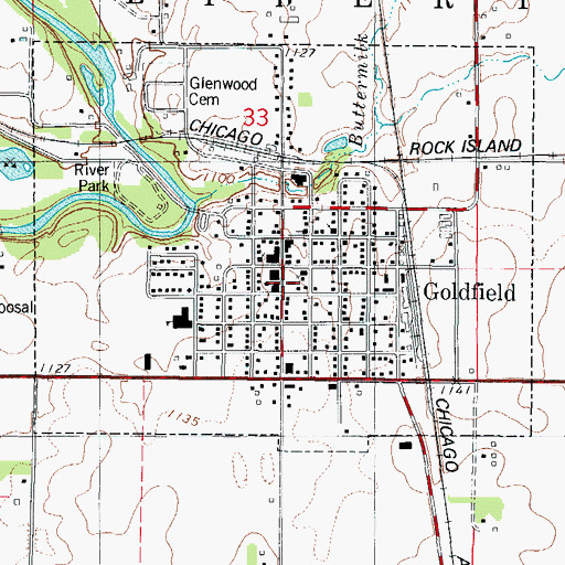 Topographic Map of Goldfield Police Department, IA