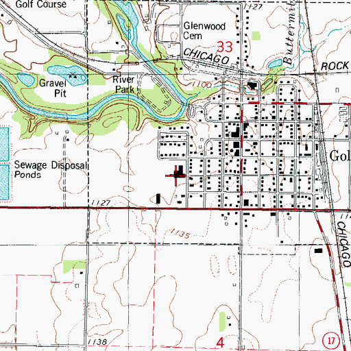Topographic Map of Goldfield Community School, IA