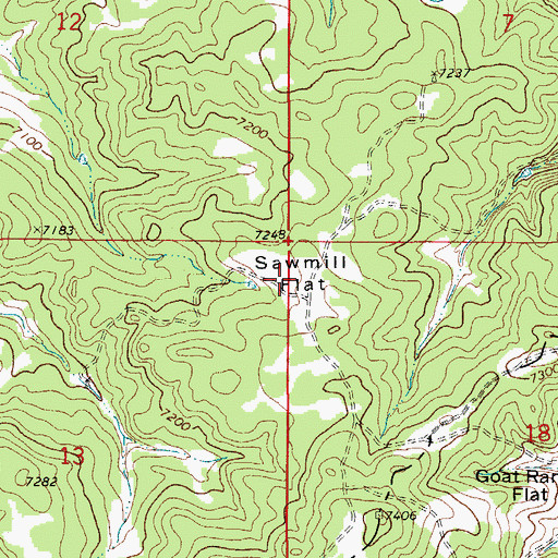 Topographic Map of Sawmill Flat, CO