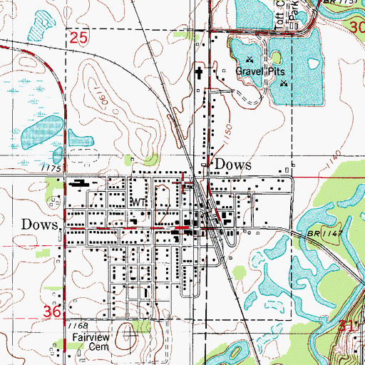 Topographic Map of Methodist Church, IA