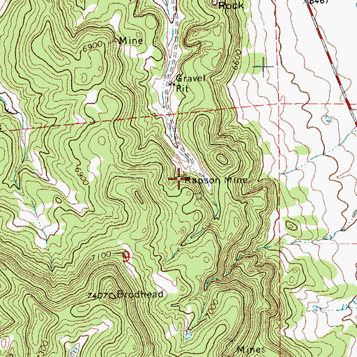 Topographic Map of Rapson Mine, CO