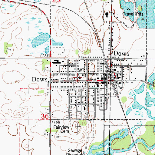 Topographic Map of Presbyterian Church, IA
