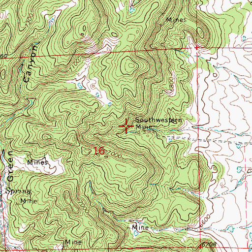 Topographic Map of Southwestern Mine, CO
