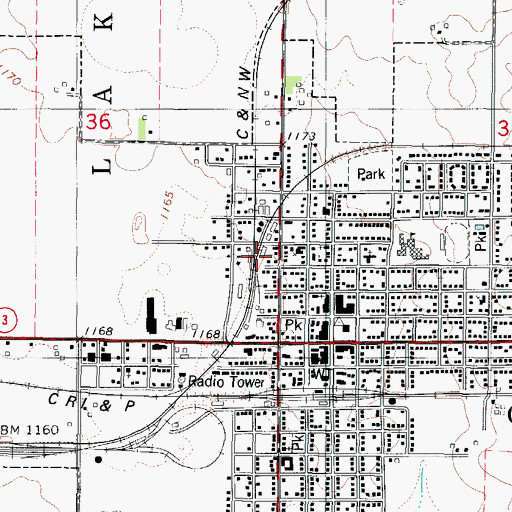 Topographic Map of Clarion, IA