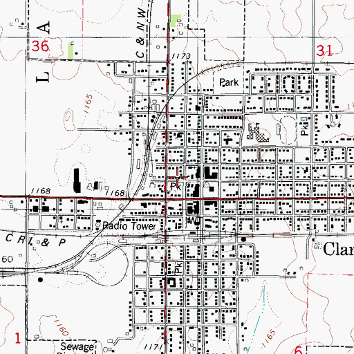 Topographic Map of Clarion Chiropractic Clinic, IA