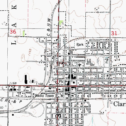 Topographic Map of Lutheran Church, IA