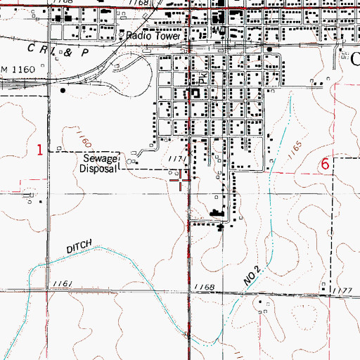 Topographic Map of Nazarene Church, IA