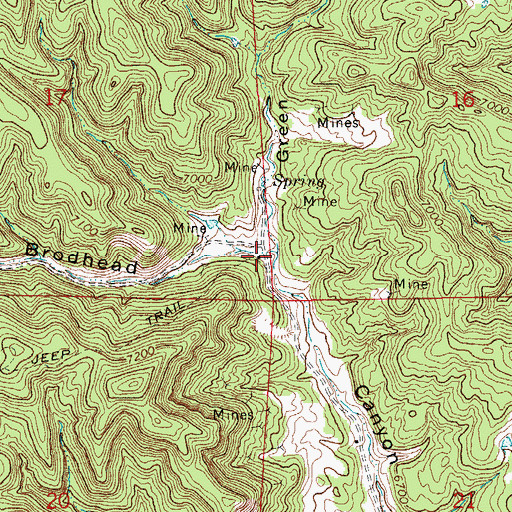 Topographic Map of Green Canyon, CO