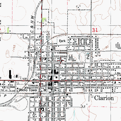 Topographic Map of United Methodist Church, IA
