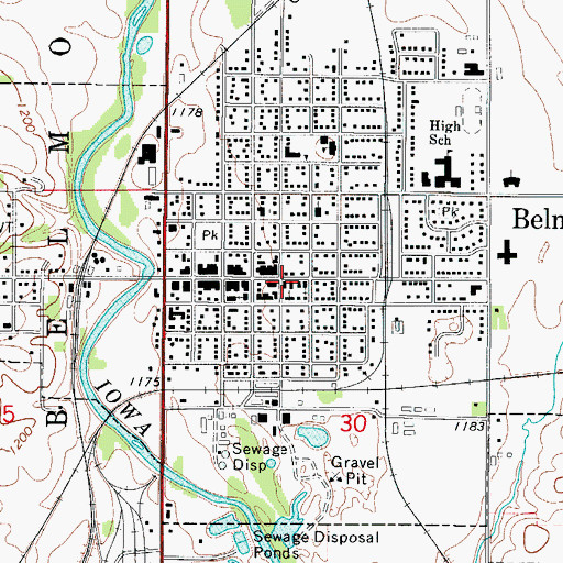 Topographic Map of Steele Memorial Clinic, IA