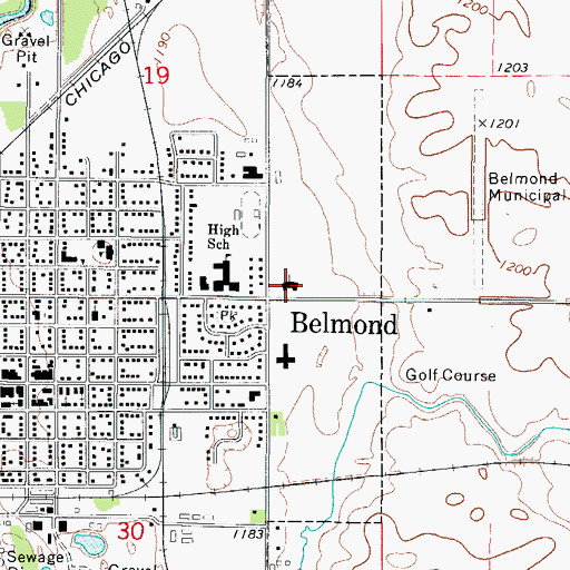 Topographic Map of Saint Frances Xavier Church, IA
