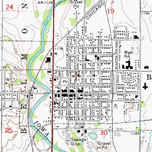 Topographic Map of Trinity Lutheran Church, IA