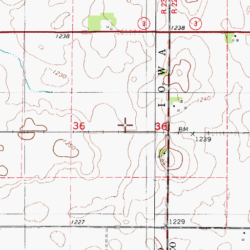 Topographic Map of Prairie Smoke Wildlife Area - East Unit, IA