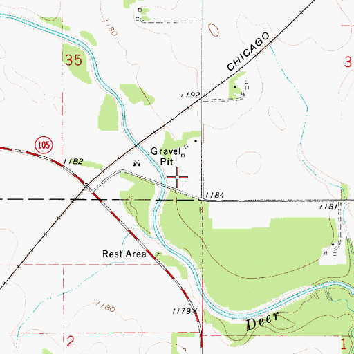Topographic Map of Deer Creek Forest, IA