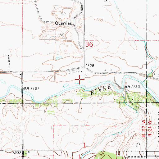 Topographic Map of Wallys Woods, IA