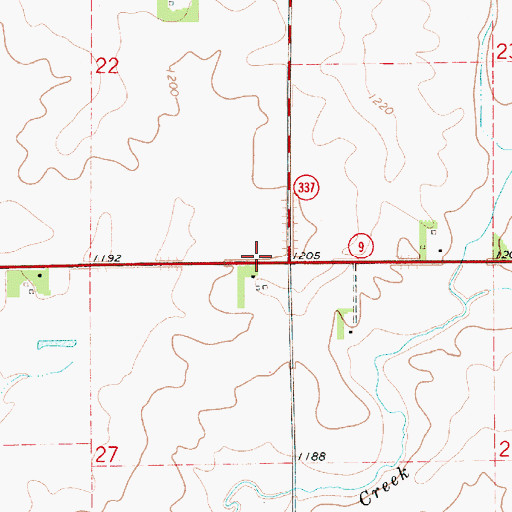 Topographic Map of Wales Post Office (historical), IA