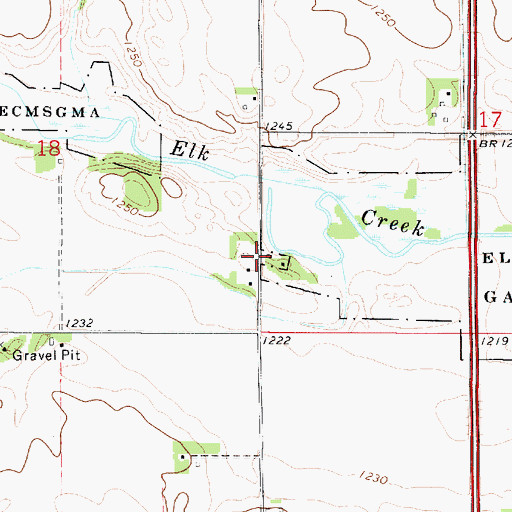 Topographic Map of Tenold Post Office (historical), IA