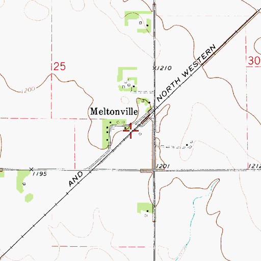 Topographic Map of Meltonville (historical), IA