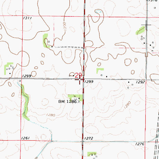 Topographic Map of Lansrud Post Office (historical), IA