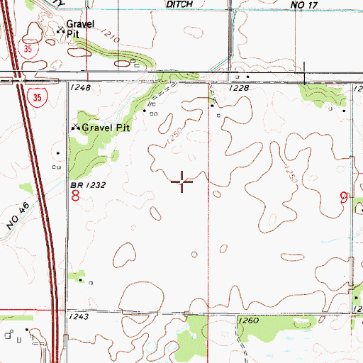 Topographic Map of Hartland Post Office (historical), IA