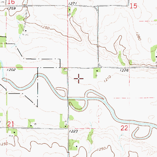 Topographic Map of Elkcreek Post Office (historical), IA