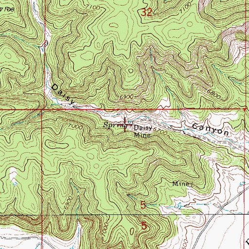 Topographic Map of Daisy Mine, CO