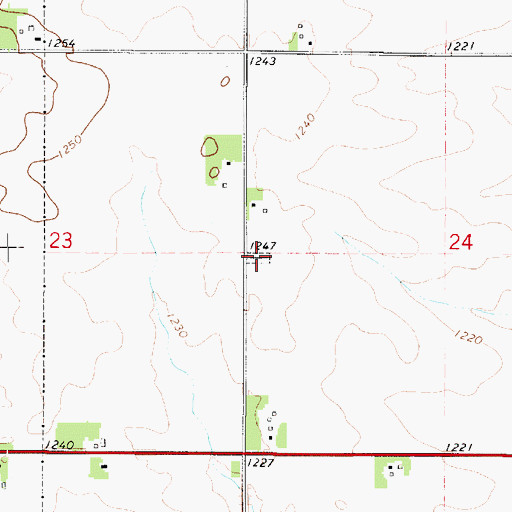 Topographic Map of Grandview Cemetery, IA