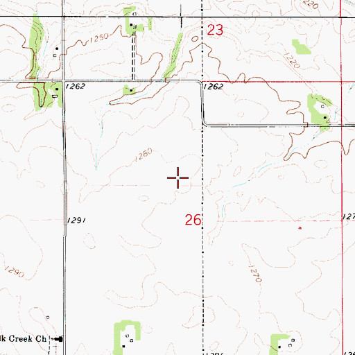 Topographic Map of Elk Creek Number Two Cemetery, IA