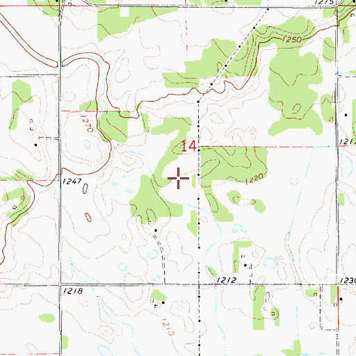 Topographic Map of Elk Creek Number One Cemetery, IA
