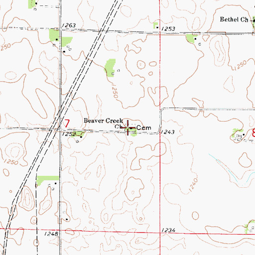 Topographic Map of Beaver Creek Lutheran Cemetery, IA