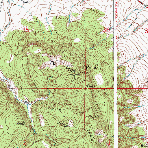 Topographic Map of T V Hill, CO