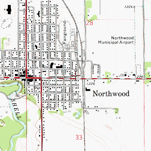 Topographic Map of First Shell Rock Church, IA