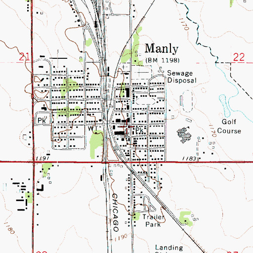 Topographic Map of Manly Police Department, IA