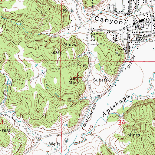 Topographic Map of Gem Mine, CO