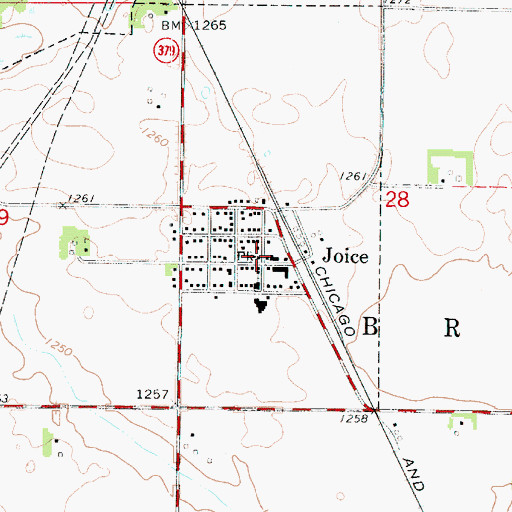 Topographic Map of Joice Public Library, IA