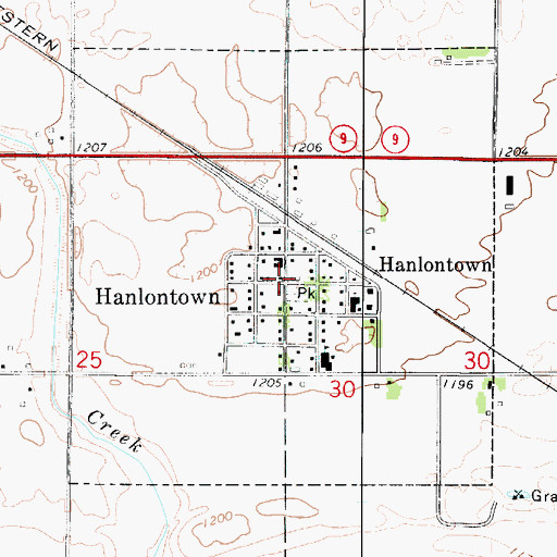 Topographic Map of Kinney Memorial Library, IA
