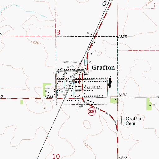 Topographic Map of Grafton Heritage Museum and Depot, IA