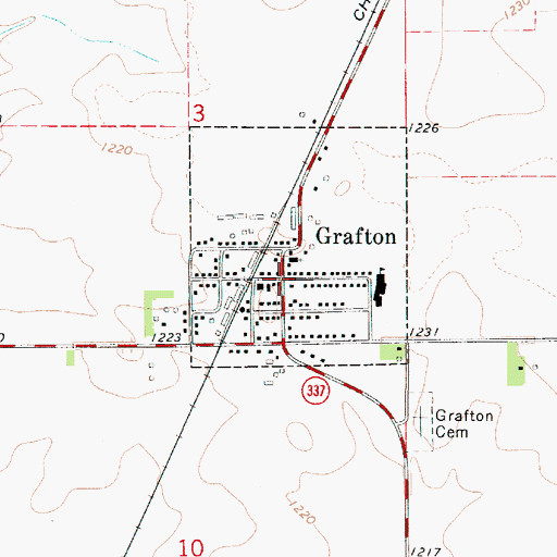 Topographic Map of Emmanuel Lutheran Church, IA