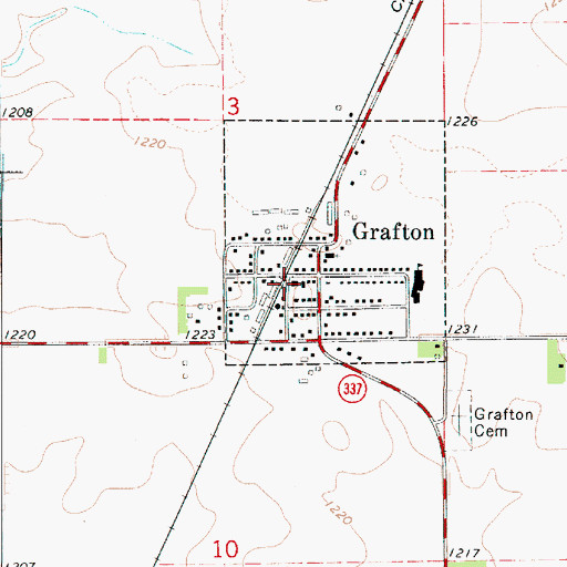 Topographic Map of Grafton, IA