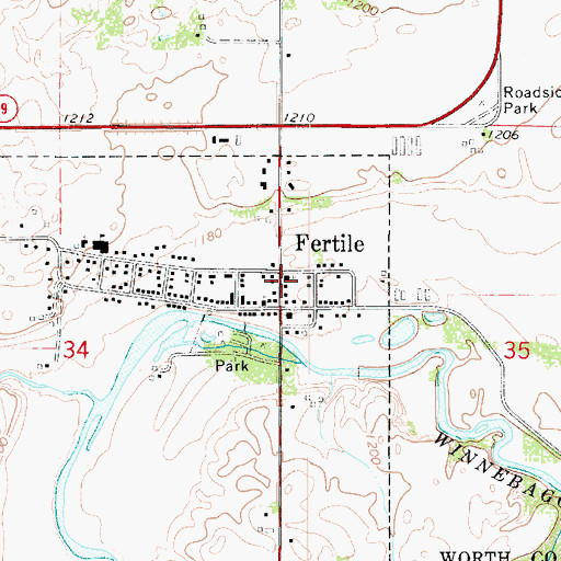 Topographic Map of Church of Christ, IA