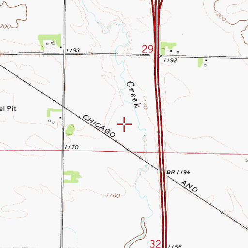 Topographic Map of Willow Creek Wildlife Management Area, IA