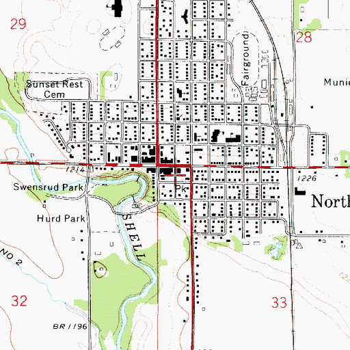 Topographic Map of Central Park, IA