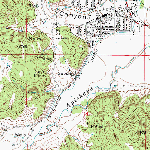 Topographic Map of Gonzales Ditch, CO